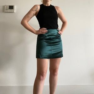 H & M metallic emerald green miniskirt